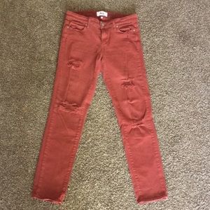 PAIGE skinny ankle peg distressed jeans
